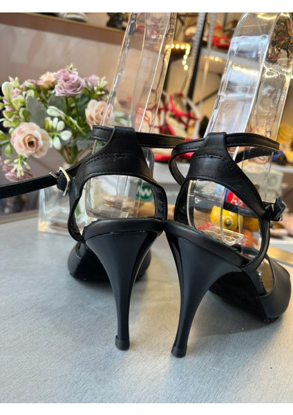 Mat Siyah Deri 8,5 cm 13 Pont Kelebek Model Tango, Dans ve Salon Ayakkabısı indirimleri