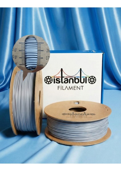 3D Baskı Pla+Silk Filament Gümüş - Siyah Çift Renk 1 kg Ø 1,75MM ± 0,05 mm Bambu Lab Uyumlu