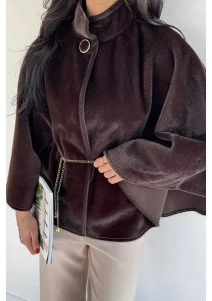 Kadın Su Fırçalı Kaşe Panço P-00018375 fiyatları