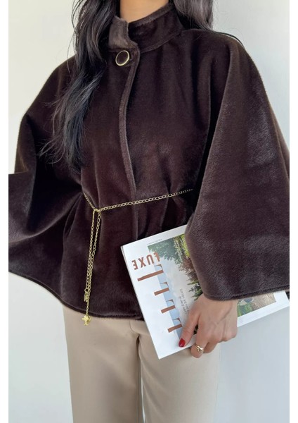 Kadın Su Fırçalı Kaşe Panço P-00018375 modelleri