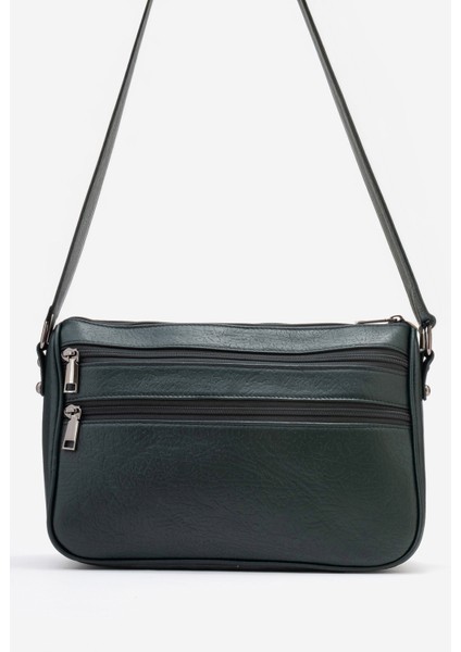 2108 Gerçek Deri Kadın Çapraz Çanta Yeşil