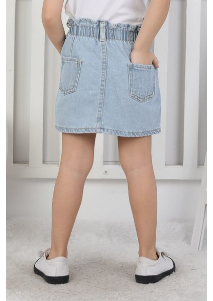 Cep Çiçekli Kız Çocuk Kot Etek indirimleri