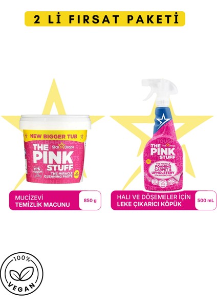 Mucizevi Temizlik Macunu 850 gr - Mucizevi Köpüklü Halı Koltuk & Döşeme Leke Çıkarıcı 500ML