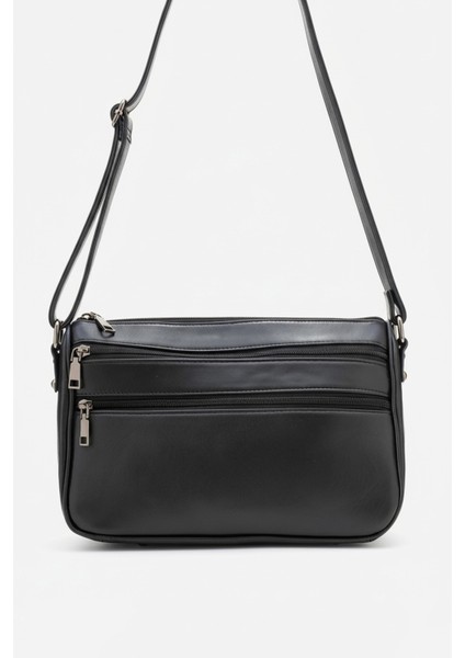 2108 Gerçek Deri Kadın Çapraz Çanta Siyah