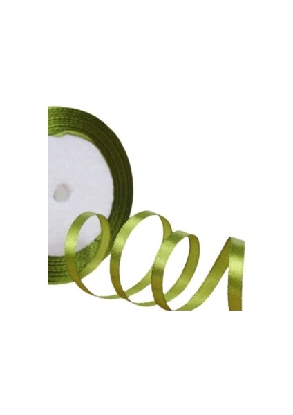 Saten Kurdele 1 cm 10 Metre Yağ Yeşili