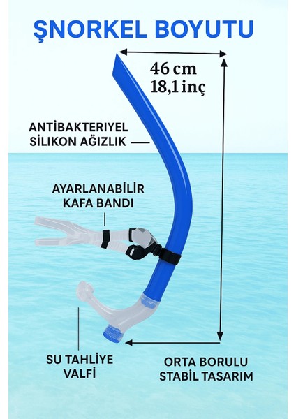 Yetişkin Yüzme Antrenman Şnorkeli Siyah fırsatları