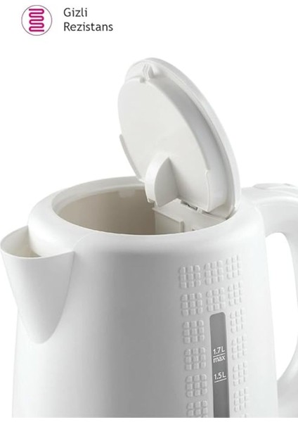 Yüksek Güçlü 2200W Beyaz Elektrikli Su Isıtıcı Kettle fiyatları