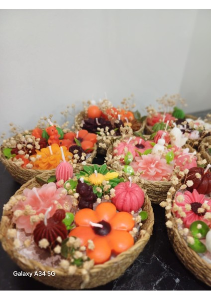 Hasır Sepet Çiçek Mum-Sipariş Edeceğini Ürün Bilgisini Veriniz)-Dekorasyon-Ev Dekor-Soya Wax-Hediyelik-Hediye Mum fiyatları