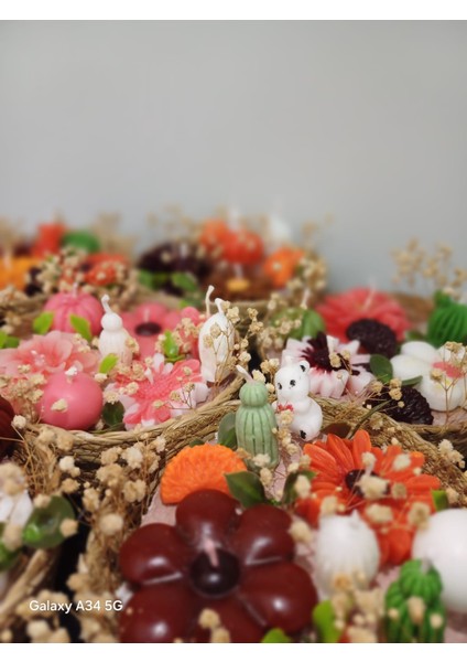 Hasır Sepet Çiçek Mum-Sipariş Edeceğini Ürün Bilgisini Veriniz)-Dekorasyon-Ev Dekor-Soya Wax-Hediyelik-Hediye Mum fırsatları