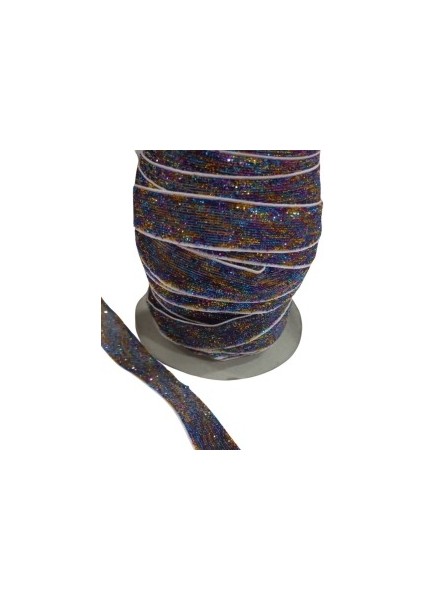 Kadife Kurdele Simli 1,5 cm Karışık Renk 10 Metre