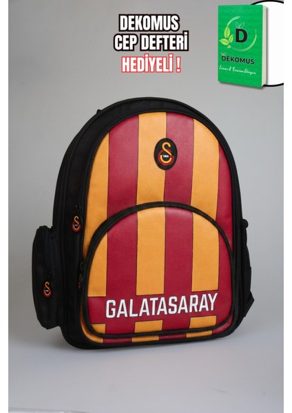 "dekomus Cep Defteri Hediyeli" Yeni Sezon Lisanslı Galatasaray Parçalı Okul Çantası
