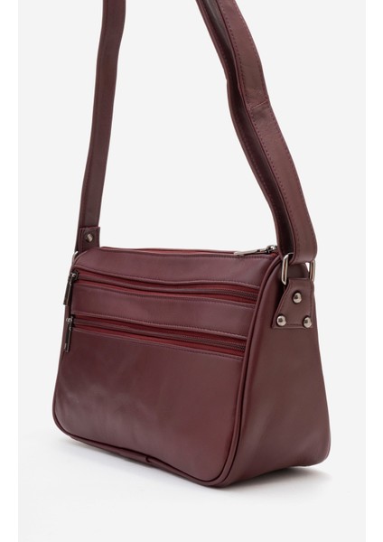 2108 Gerçek Deri Kadın Çapraz Çanta Bordo modelleri