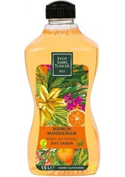 Bodrum Mandalinası 1,5 lt Doğal Zeytinyağlı Sıvı Sabun x 2 Paraben İçermez fiyatları