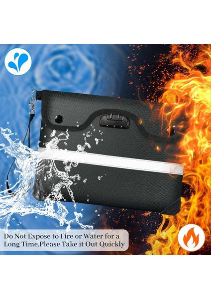 Kilitli Fireproof Belge Çantası, Fermuarlı, Suya Dayanıklı Zarflı Belgeler Için 11.4 x 8,3 Inç Yangın Düzelti Torbası (Yurt Dışından) fiyatları