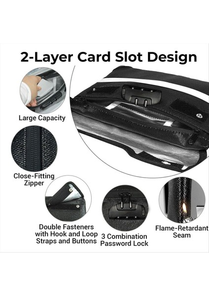 Kilitli Fireproof Belge Çantası, Fermuarlı, Suya Dayanıklı Zarflı Belgeler Için 11.4 x 8,3 Inç Yangın Düzelti Torbası (Yurt Dışından) fırsatları