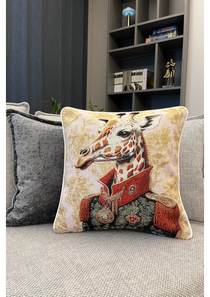 Kırlent Jakarlı Dokuma Goblen Kumaş - 45x45cm Biyeli Çift Taraflı Dekoratif Kırlent Kılıfı fiyatları