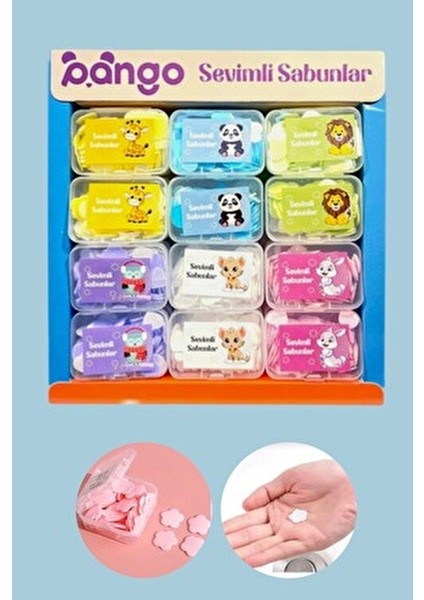 Sevimli Seyahat Piknik İçin 160 Yaprak Mini Kağıt Sabun Kutulu Karışık Renkli