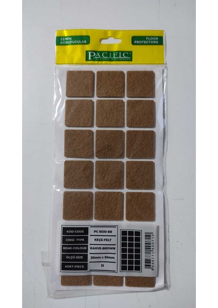 Almital 3cm*3cm Kahverengi Keçe 18 Adet - SESE-TAP107 fiyatları