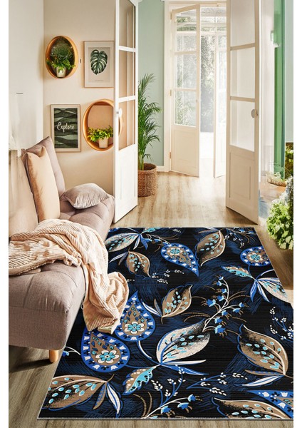 Modern Dekoratif Yıkanabilir Kaymaz Taban Halı – İnce, Yumuşak Salon Halısı, Mutfak Halısı ve Yolluk