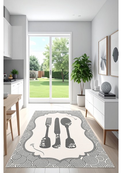 Modern Dekoratif Yıkanabilir Kaymaz Taban Halı – İnce, Yumuşak Salon Halısı, Mutfak Halısı ve Yolluk