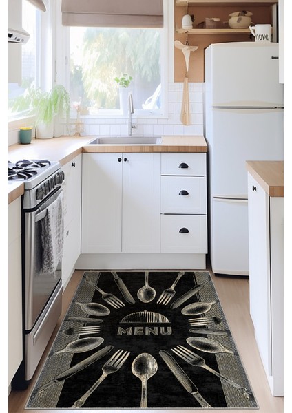 Modern Dekoratif Yıkanabilir Kaymaz Taban Halı – İnce, Yumuşak Salon Halısı, Mutfak Halısı ve Yolluk