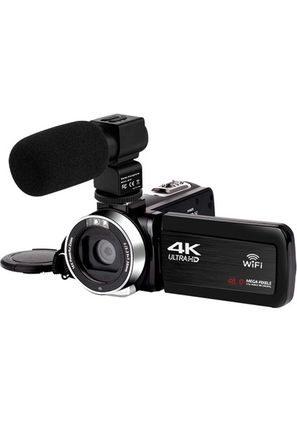 4K Vlog Dijital Video Kamera Wifi 48MP 16X Kaydedici Fotoğrafçılık 3.0’’ıps Dokunmatik Ekra indirimleri