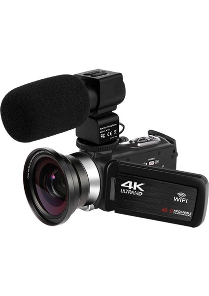 4K Vlog Dijital Video Kamera Wifi 48MP 16X Kaydedici Fotoğrafçılık 3.0’’ıps Dokunmatik Ekra fırsatları