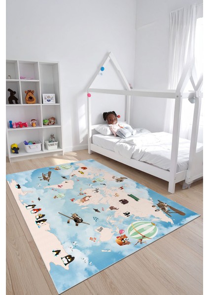 Modern Dekoratif Yıkanabilir Kaymaz Taban Halı – İnce, Yumuşak Salon Halısı, Mutfak Halısı ve Yolluk