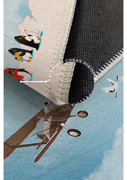 Modern Dekoratif Yıkanabilir Kaymaz Taban Halı – İnce, Yumuşak Salon Halısı, Mutfak Halısı ve Yolluk