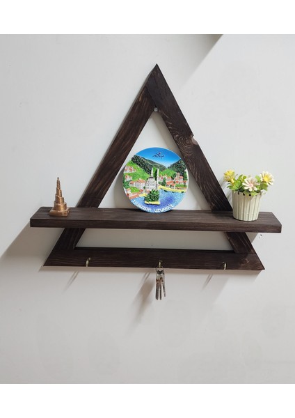 Trinova Üçgen Ahşap Duvar Rafı fiyatları