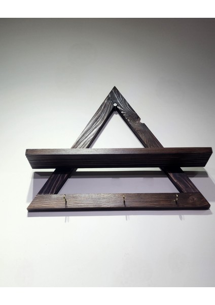 Trinova Üçgen Ahşap Duvar Rafı
