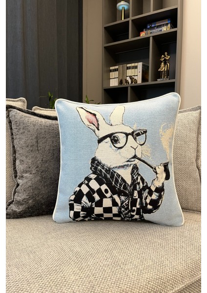 Kırlent Jakarlı Dokuma Goblen Kumaş - 45x45cm Biyeli Çift Taraflı Dekoratif Kırlent Kılıfı fiyatları