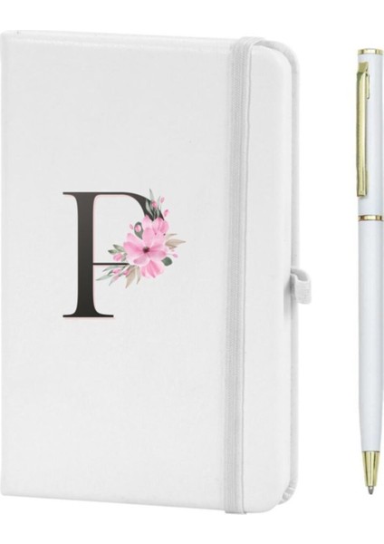 P Harfi Çiçek Desen Baskılı Defter