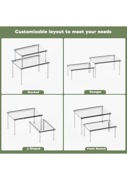 2 Paket Akrilik Dolap Organizatör Şeffaf Dolap Organizatör Raf Baharat Rafı Organizatör Ev Esasları Hediye Için (Yurt Dışından) fiyatları