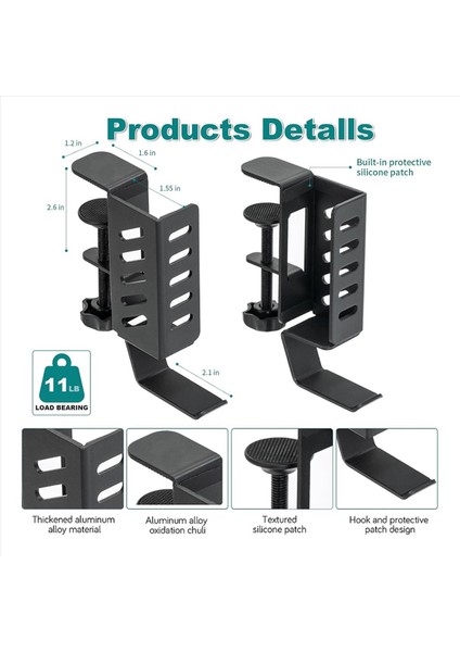 4x Masa Yan Dikey Dizüstü Bilgisayar Standı Hiçbir Matkap Dizüstü Masaüstü Montaj Asılı Dizüstü Bilgisayar Tutucu Masa Yan Kelepçe Masa Siyah (Yurt Dışından) fiyatları