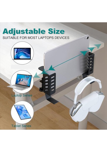 4x Masa Yan Dikey Dizüstü Bilgisayar Standı Hiçbir Matkap Dizüstü Masaüstü Montaj Asılı Dizüstü Bilgisayar Tutucu Masa Yan Kelepçe Masa Siyah (Yurt Dışından) fırsatları