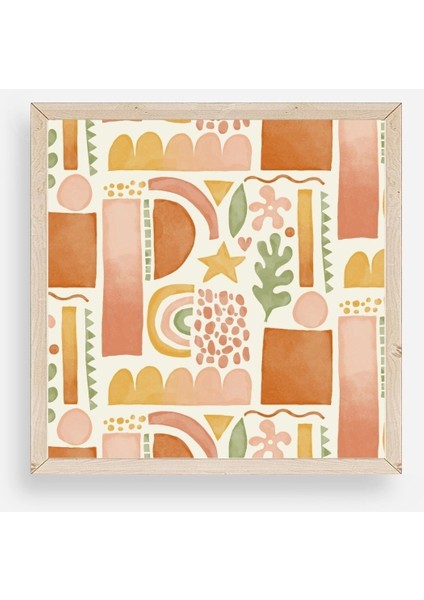 Soyut Ahşap Çerçeveli Tablo