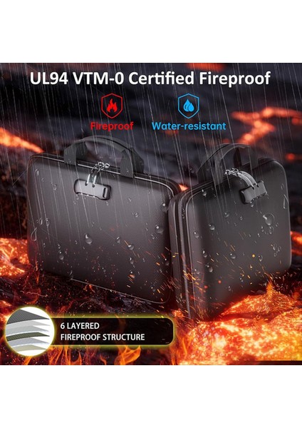 Kilit ve Dosya Klasörü ile Fireproof Belge Organizatör Kutusu, Doküman Dosyaları Için Sert Kılıf Yangın Düzeltili Güvenli Çanta Değerli (Yurt Dışından) fırsatları