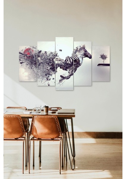 At ve Hüzün 5 Parçalı Mdf Tablo