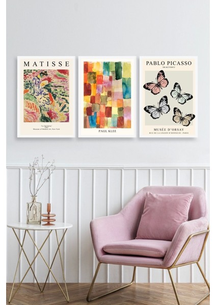 Matisse Üçlü Ahşap Çerçeveli Tablo fiyatları