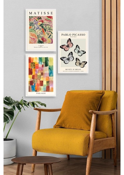 Matisse Üçlü Ahşap Çerçeveli Tablo modelleri