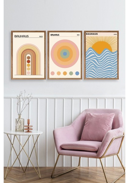Bauhaus Üçlü Ahşap Çerçeveli Tablo fiyatları