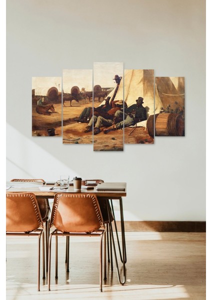 Insan Manzarası 5 Parçalı Mdf Tablo