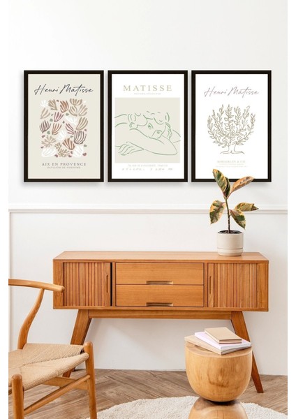 Matisse Üçlü Ahşap Çerçeveli Tablo modelleri