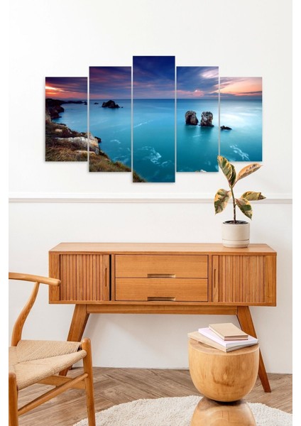 Deniz Manzarası 5 Parçalı Mdf Tablo fiyatları