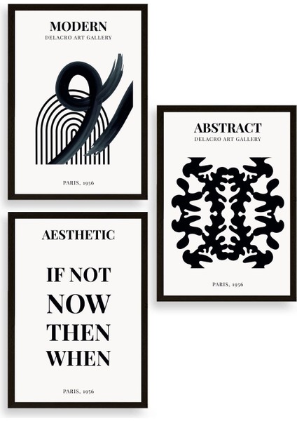 Üçlü Ahşap Çerçeveli Tablo