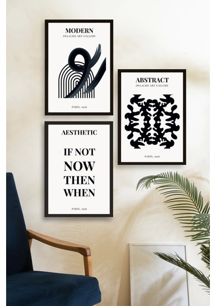 Üçlü Ahşap Çerçeveli Tablo modelleri