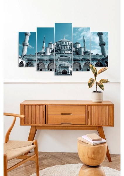 Camii Manzarası 5 Parçalı Mdf Tablo fiyatları