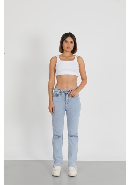 Dizi Yırtık Palazzo Pantolon