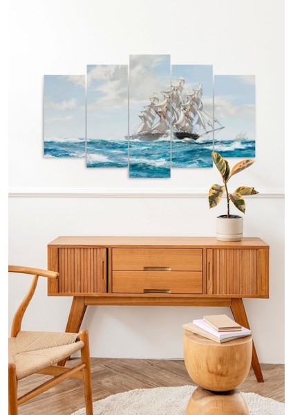 Deniz Manzarası 5 Parçalı Mdf Tablo